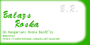 balazs roska business card